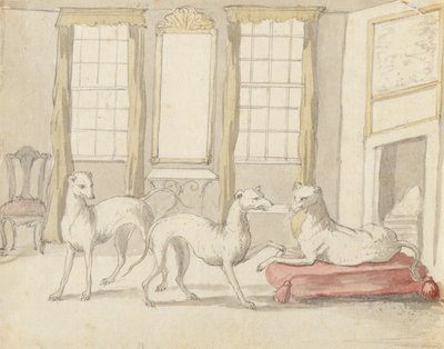 Three Greyhounds in a Room by Pieter Casteels